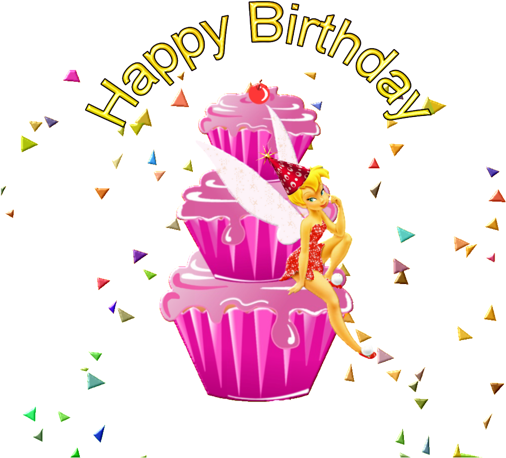 Happy Birthday Png - Happy Bday Tinkerbell Birthday (1023x950), Png Download