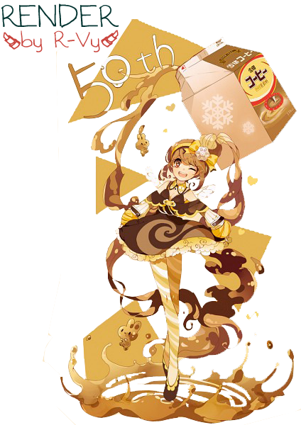 [render - Render Anime C4d Yellow (424x600), Png Download