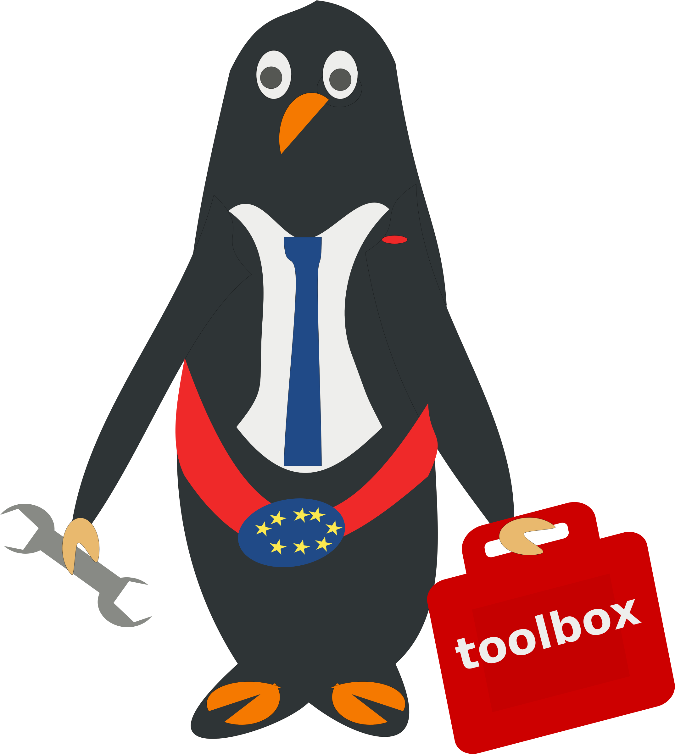 Graphic Royalty Free Download Clipart President - Penguin With Tool Box (2607x2400), Png Download