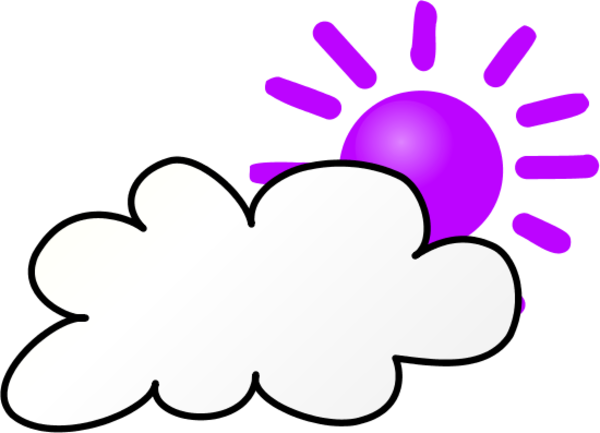 Clipart Info - Cloud And Sun Clipart (600x433), Png Download