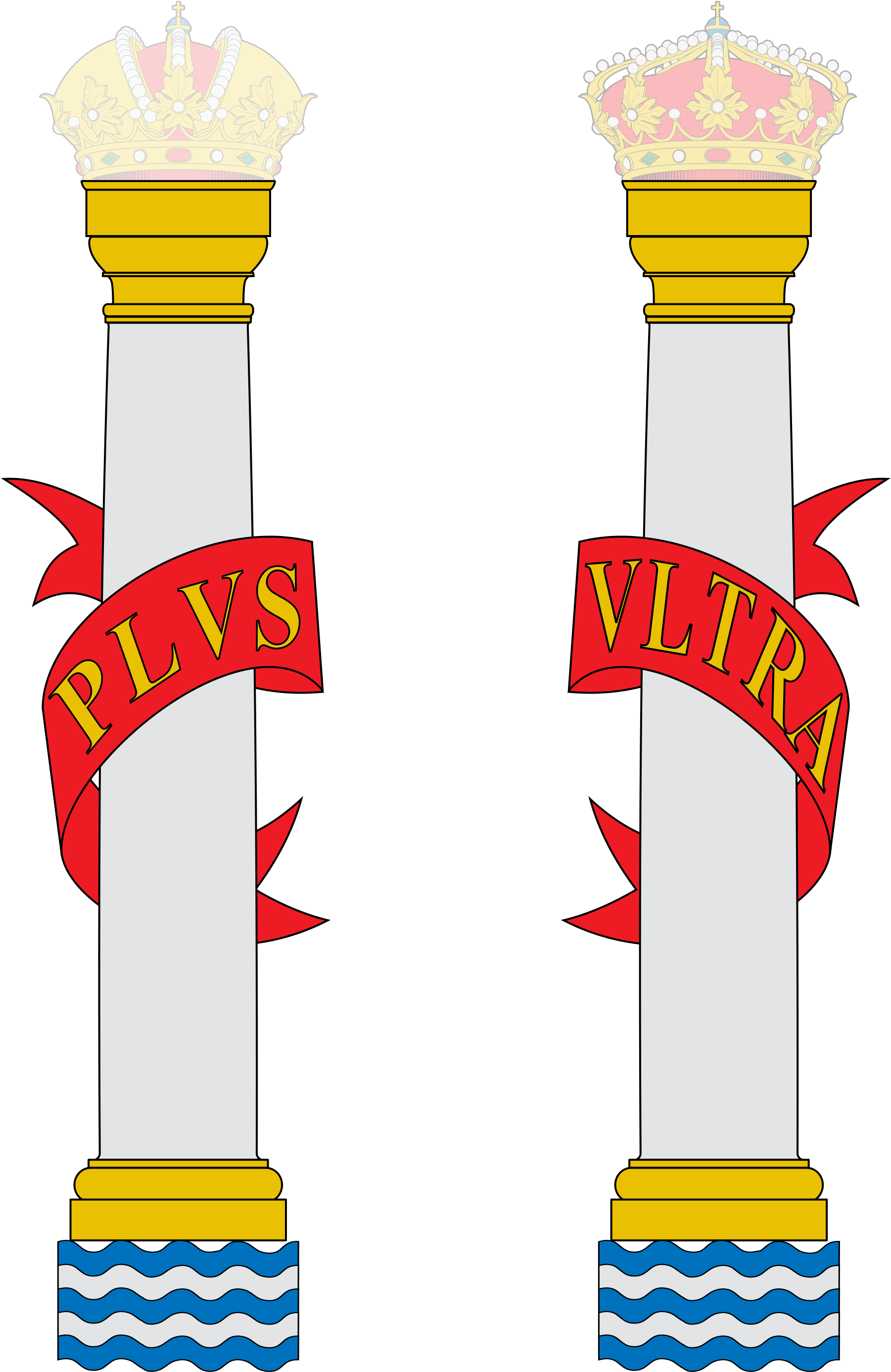 Spain Arms Pillars - Coat Of Arms Of Spain (500x800), Png Download