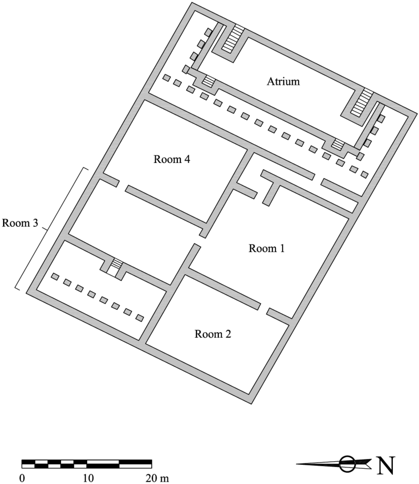 Ground Plan Of The Temple Of The Pillars - Diagram (850x980), Png Download