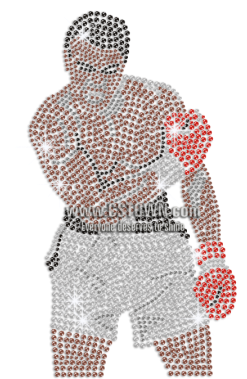 Boxing King Muhammad Ali Iron On Rhinestone Transfer - Man (450x450), Png Download