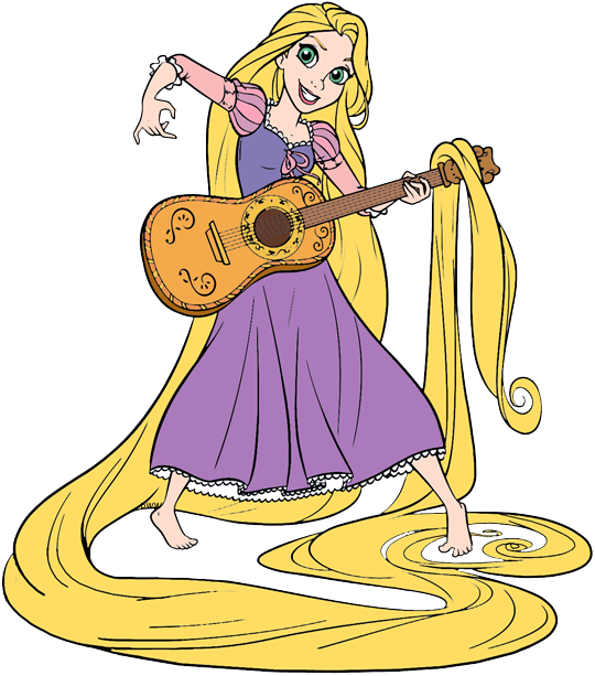 Rapunzel Clipart Tangled The Series - Rapunzel With Guitar (540x613), Png Download