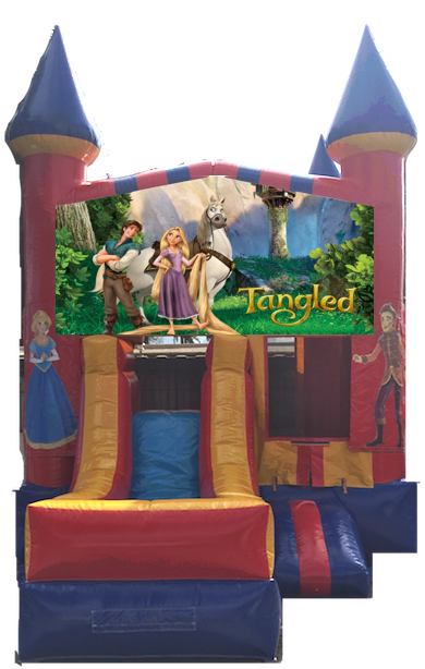 Combo Castle Front Slide Tangled $150 - Portable Network Graphics (600x800), Png Download