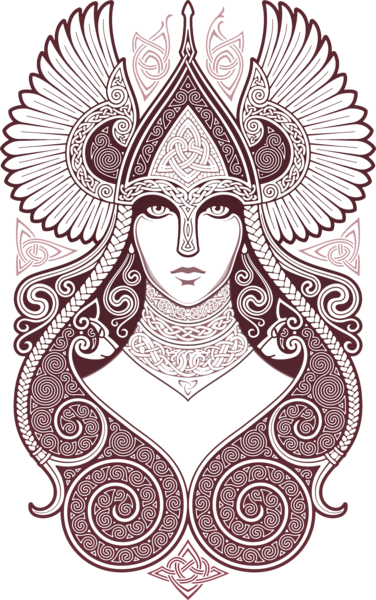 Fancy A Touch Of The Divine As A Tattoo Sleeve Or Back - Norse Valkyrie Tattoo Designs (376x600), Png Download