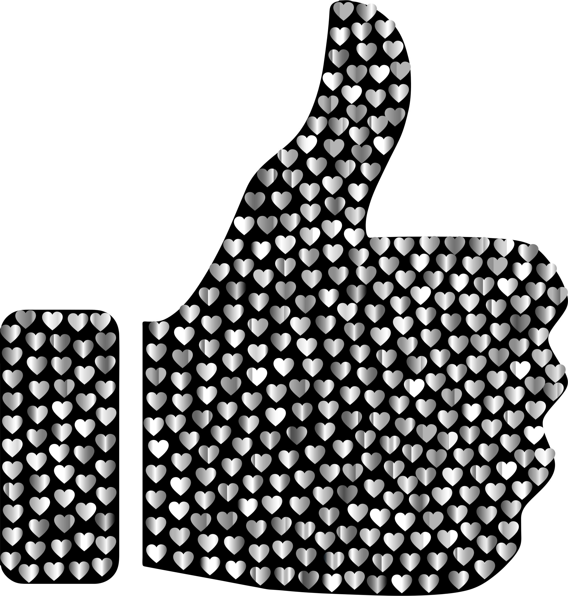 This Free Icons Png Design Of Prismatic Hearts Thumbs (2236x2344), Png Download