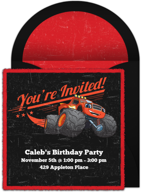 Blaze And The Monster Machines Online Invitation - Blaze Y Los Monster Machine Invitations (650x650), Png Download