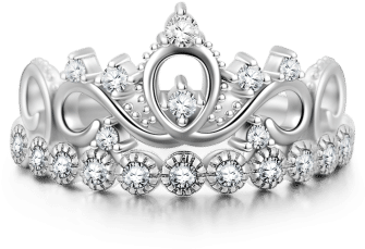 Crown For My Love Princess Ring Silver - Silver Baby Tiara Png (380x380), Png Download