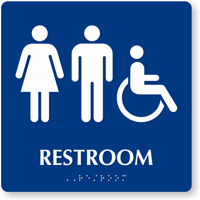 Braille Restroom Sign With Male Female Accessible Pictogram - Ada Braille Family Restroom Sign (800x800), Png Download
