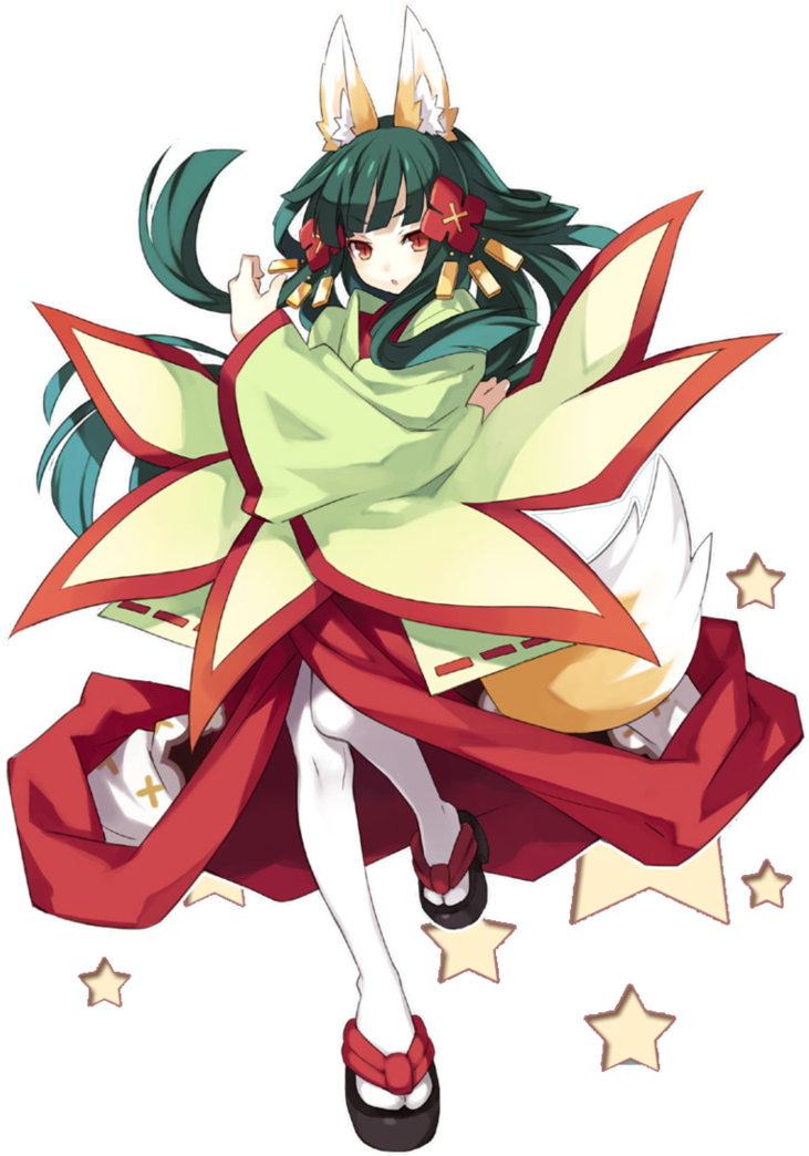Fox Spirit Tsubaki - Anime Girl Fox Spirit Render (745x1072), Png Download