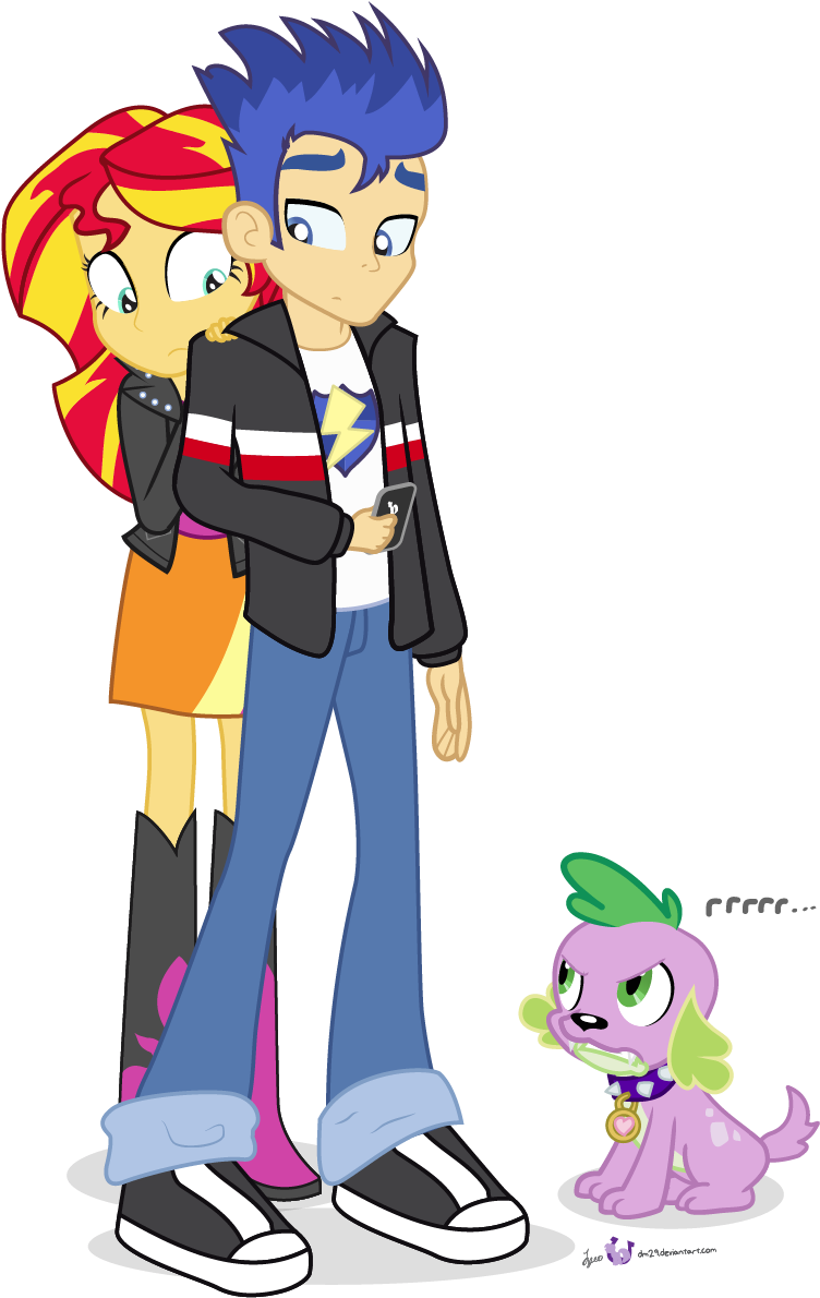 Dm29, Cellphone, Dog, Equestria Girls, Female, Flashimmer, - Mlp Sunset And Flash (875x1250), Png Download