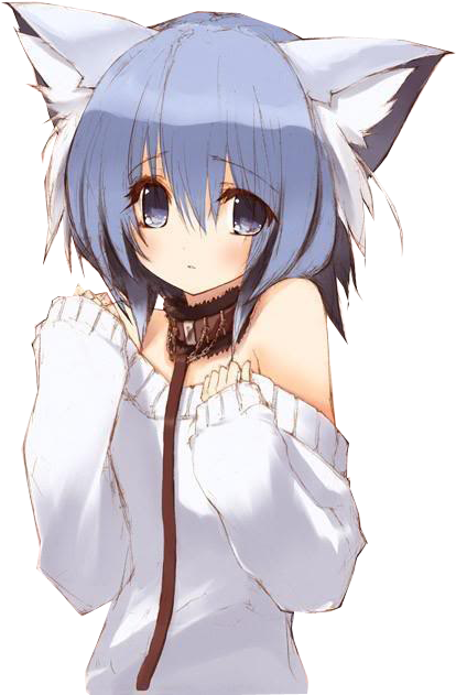 Download Neko Girl Png Library - Anime Cat Girls With Blue Hair - HD ...