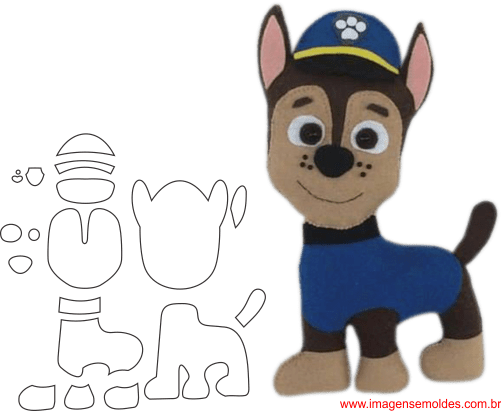 Molde Da Patrulha Canina Em Eva (501x411), Png Download