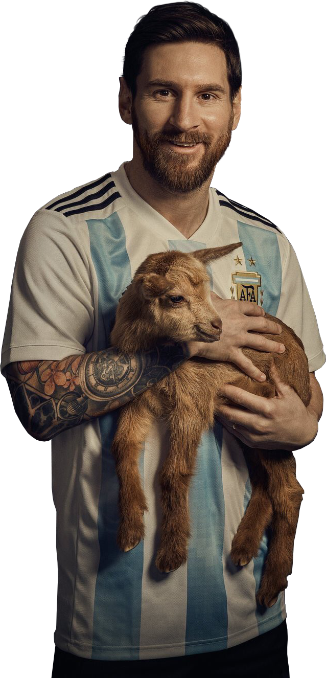 Messi Argentina, Lionel Messi, Fur Coat, Soccer, Futbol, - Messi With Baby Goat (638x1326), Png Download