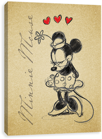 Minnie Sketch Romance - Poster Vintage Minnie (500x500), Png Download