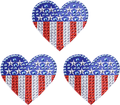 Us Heart Flag Rhinestone Sticker - Heart (400x400), Png Download