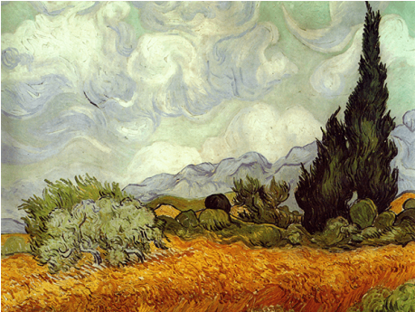 Reprodukcje Obrazów Vincent Van Gogh Wheat Field With - Vincent Van Gogh (458x458), Png Download