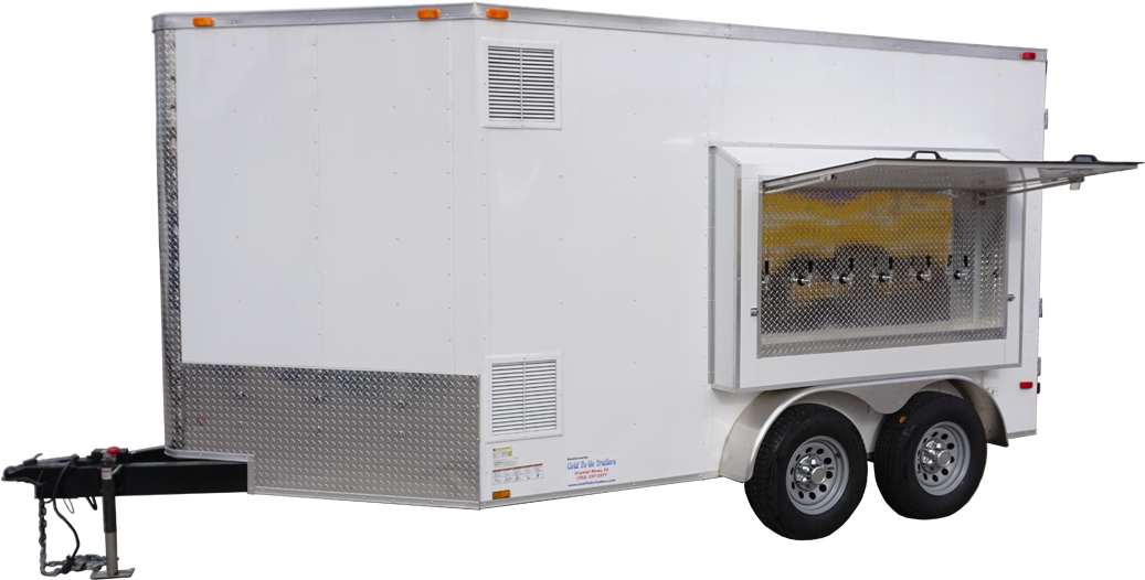 6 Tap, 30 Keg, Refrigerated Draft Beer Trailer For - Beer Trailer For Events (1038x576), Png Download