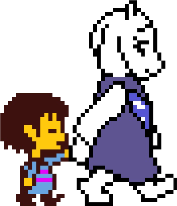 Bleh Undertale Undertale Toriel Frisk Genderlesschild - Toriel And Frisk Sprite (351x408), Png Download
