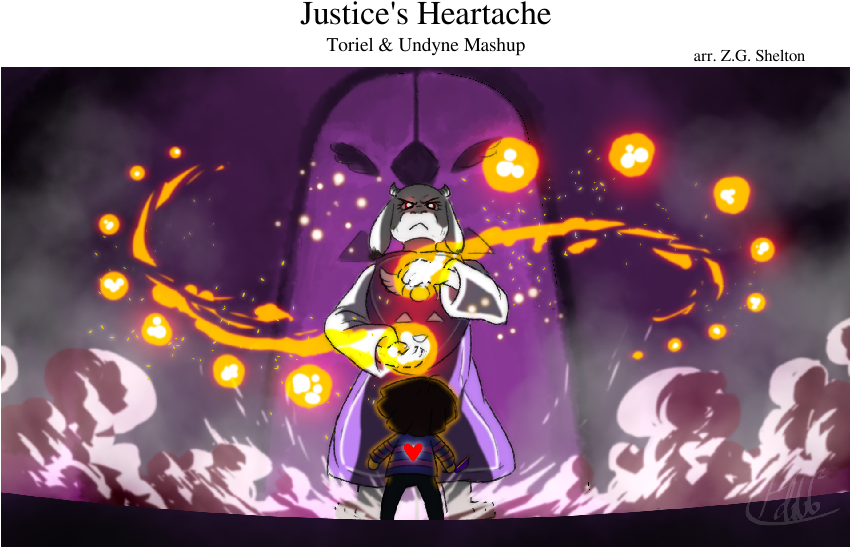 Justice's Heartache Sheet Music Composed By Arr - Undertale Asriel And Frisk (850x1100), Png Download