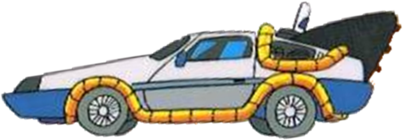 Delorean Time Machine - Powerpuff Girls Time Machine (804x281), Png Download