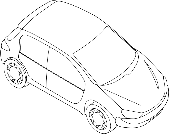 Delorean 80s Back To The Future Cuttable Design Cut - Peugeot 206 (800x656), Png Download