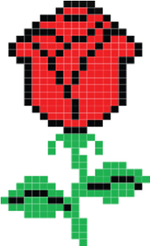 Flying Heart - 8 Bit Rose Png (350x350), Png Download