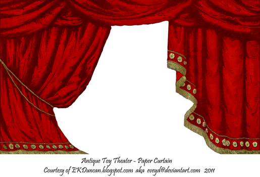 Red Toy Theater Curtain By Eveyd - Toy Theater Curtains (515x350), Png Download