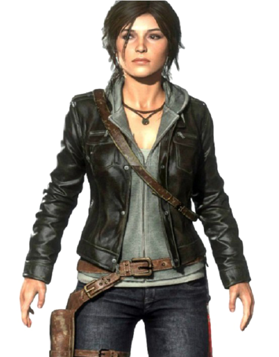 Tomb Raider Lara Croft Transparent Images - Rise Of The Tomb Raider Leather Jacket (570x708), Png Download