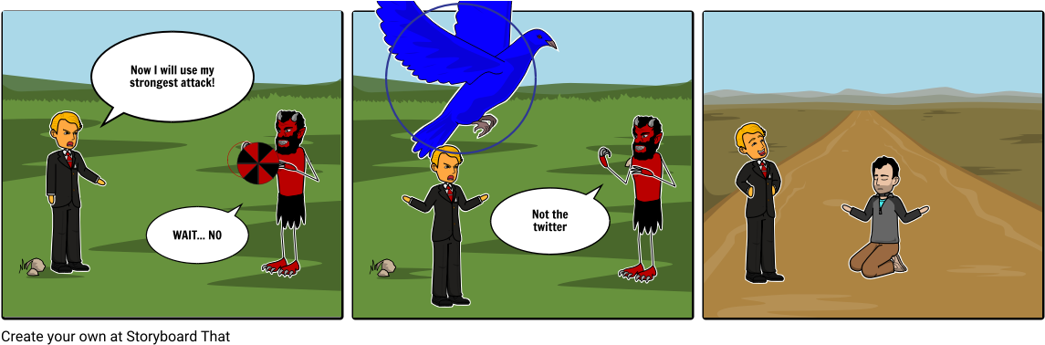 Trump Vs - Satan - Cartoon (1164x385), Png Download