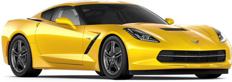 2017 Corvette 3qv - 2017 Corvette Yellow Png (600x250), Png Download