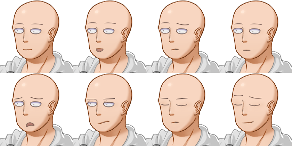 [ Img] Saitama's Derp Face - Saitama Sprites (576x288), Png Download