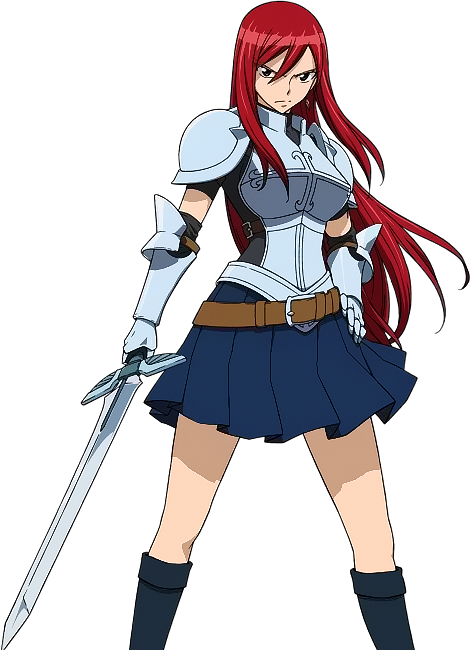 Erza Scarlet - Hot Female Anime Character (470x650), Png Download
