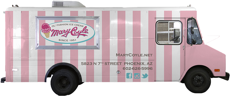 The Mary Coyle Ice Cream Truck - Desert Food Truck Names (900x450), Png Download