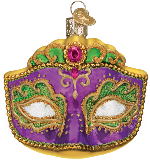 Mardi Gras Mask Ornament - Old World Christmas Pacific Blue Tang Tropical Fish (582x582), Png Download