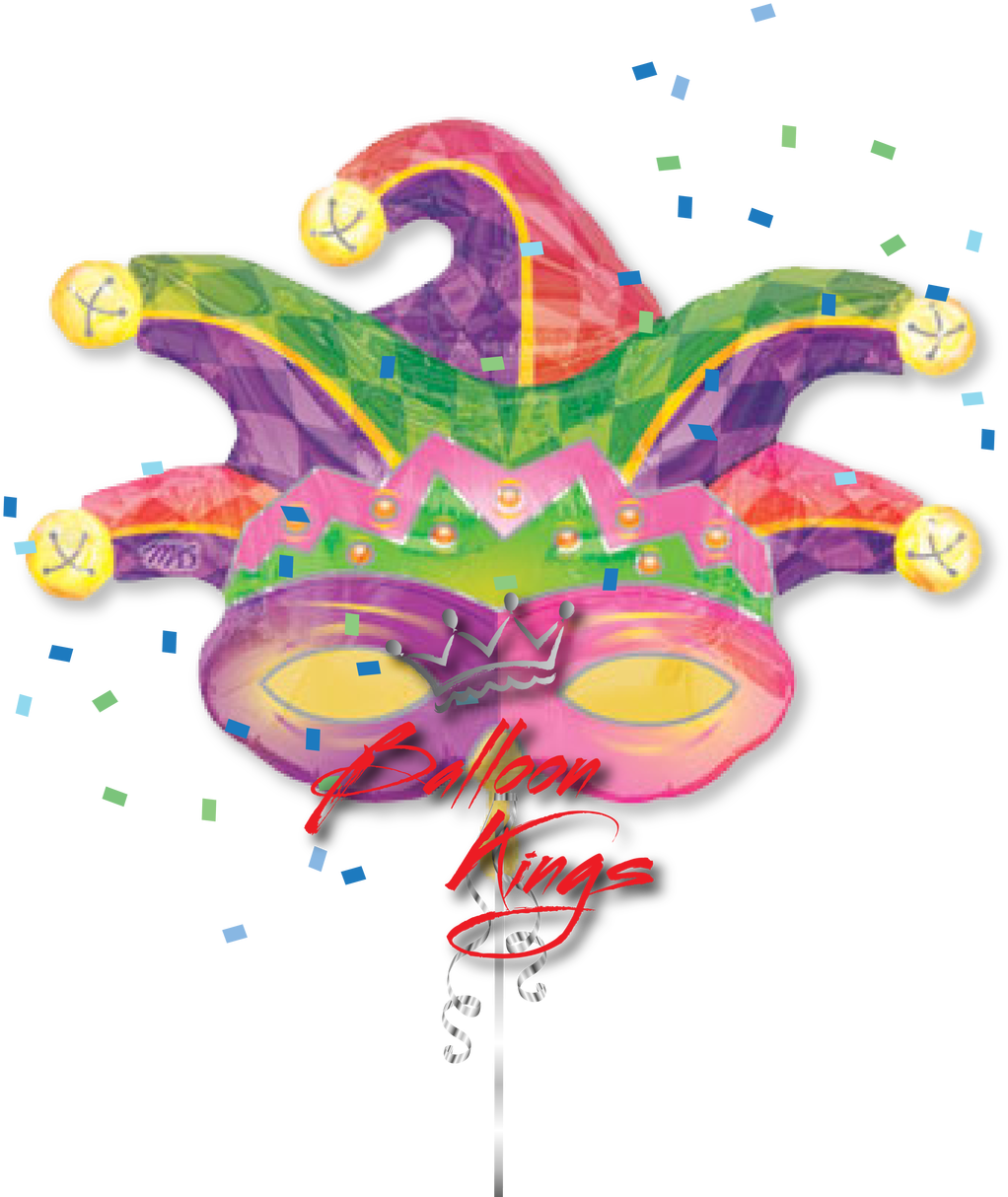 Mardi Gras Mask - Bigbolo Mardi Gras Mask Supershape Balloon (1280x1280), Png Download