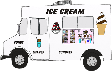 Ice Cream Truck By Priscilla Wolfe - Ice Cream (600x321), Png Download