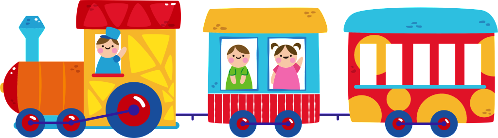 High Definition Cartoon Hand Painted Small Train Toys - Vector Graphics (1024x285), Png Download