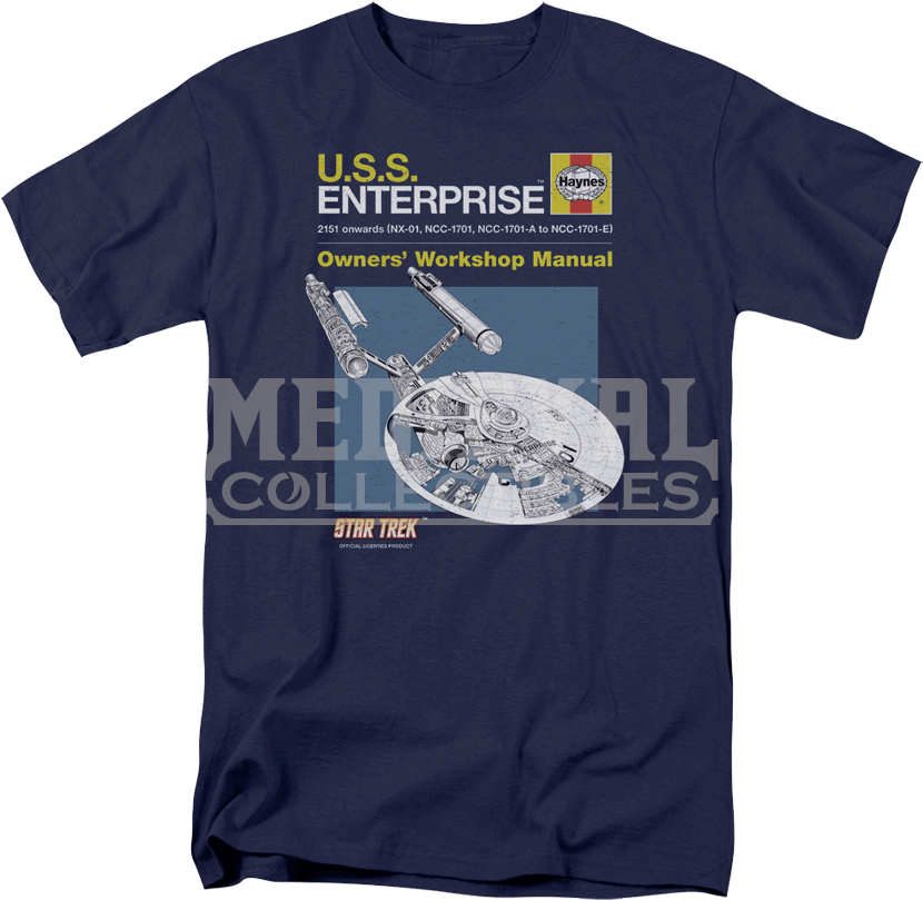 Star Trek Enterprise Manual T-shirt - Haynes Publications, Inc. U. S. S. Enterprise Manual (850x850), Png Download