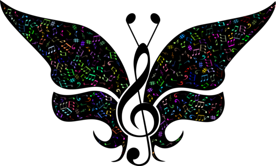 Butterfly Musical Theatre Visual Arts Symmetry Remix - Illustration (567x340), Png Download