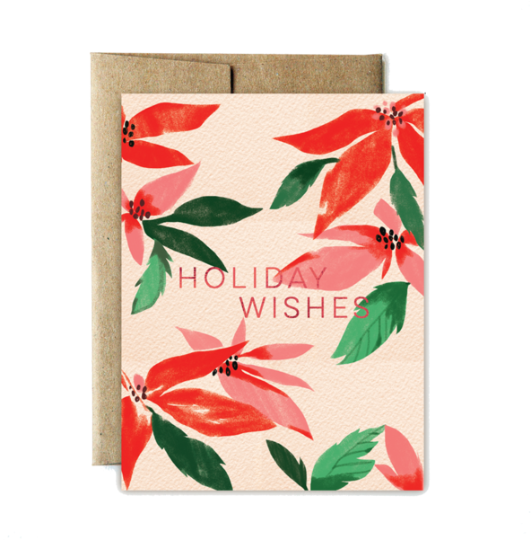 Foil Poinsettia Holiday Wishes - Holiday (600x600), Png Download