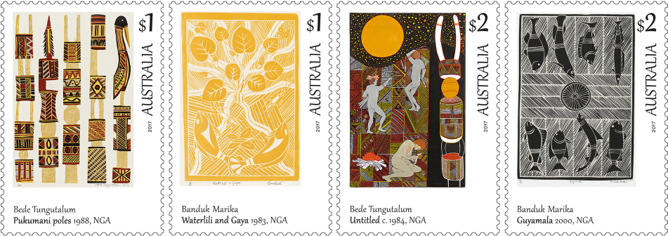 Aboriginal Artwork Represented On Stamps - Art (970x343), Png Download