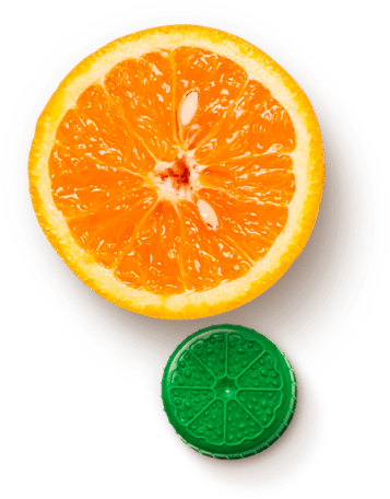 Orange Slice Lid On Florida's Natural Brand Orange - Orange Cross Section (357x456), Png Download
