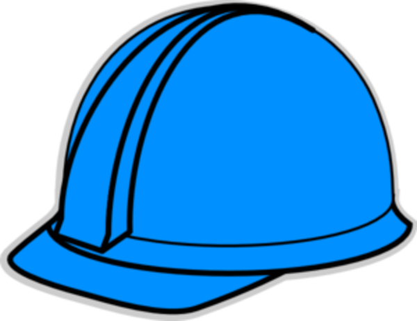 Cartoon Blue Hard Hat (600x462), Png Download