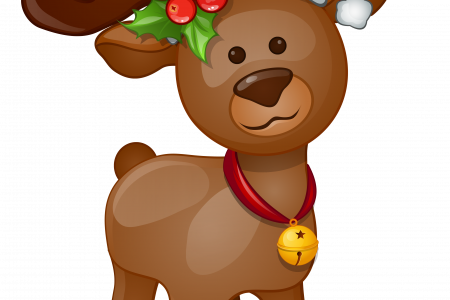 Head Clipart Rudolph - Christmas Reindeer Clipart (450x300), Png Download