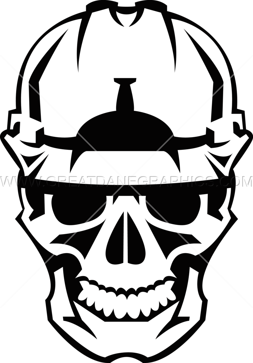 Construction Hat & Skull - Vinyl Cutter (825x1183), Png Download