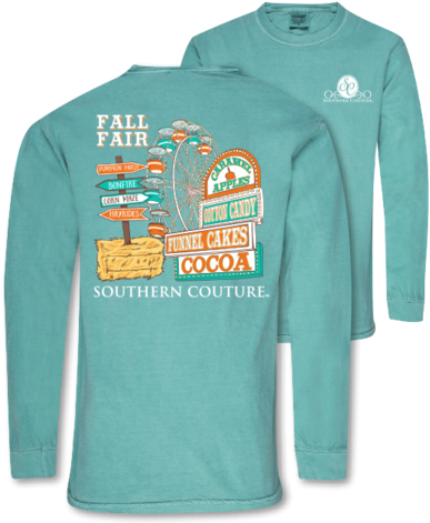 Southern Couture Preppy Fall Fair Comfort Colors Long - Southern Couture Fall Fair (429x480), Png Download
