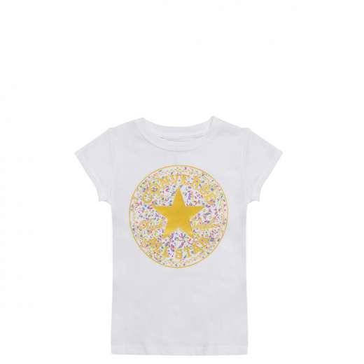 Girls Birthday Confetti Chuck Patch Junior T Shirt - Circle (520x520), Png Download