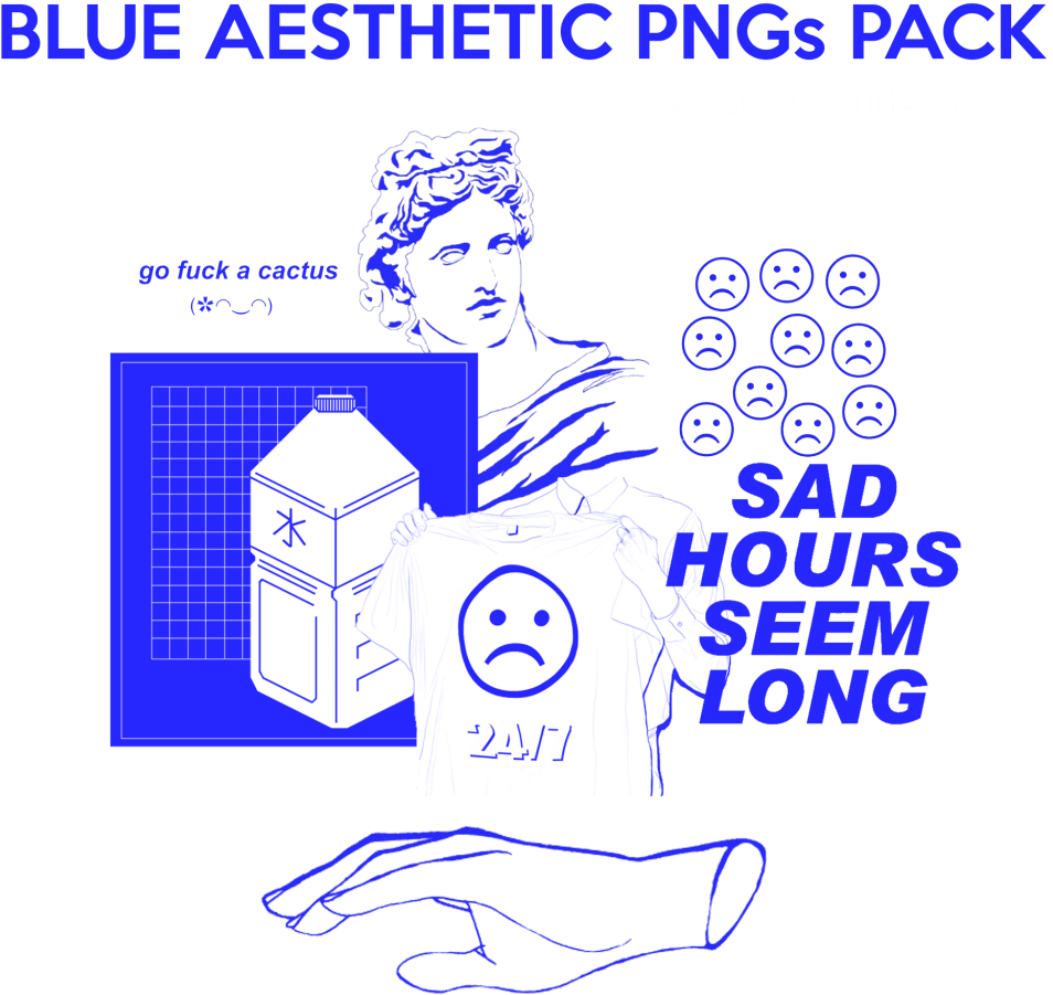 Blue Aesthetic Png's - Sad Boys Vaporwave Yung Lean (1024x1024), Png Download